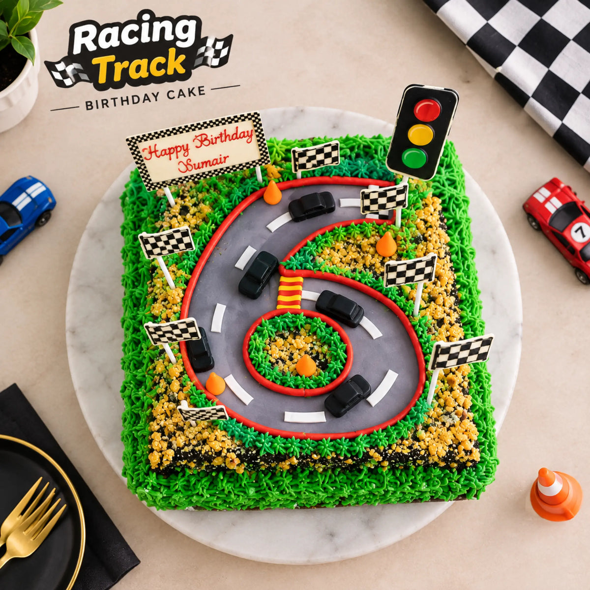 Racing Track Theme Cake