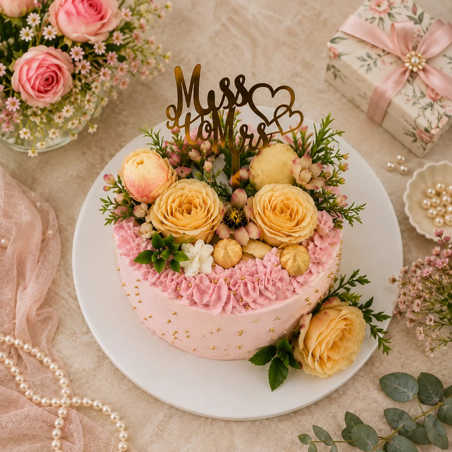 Golden Petal Cake