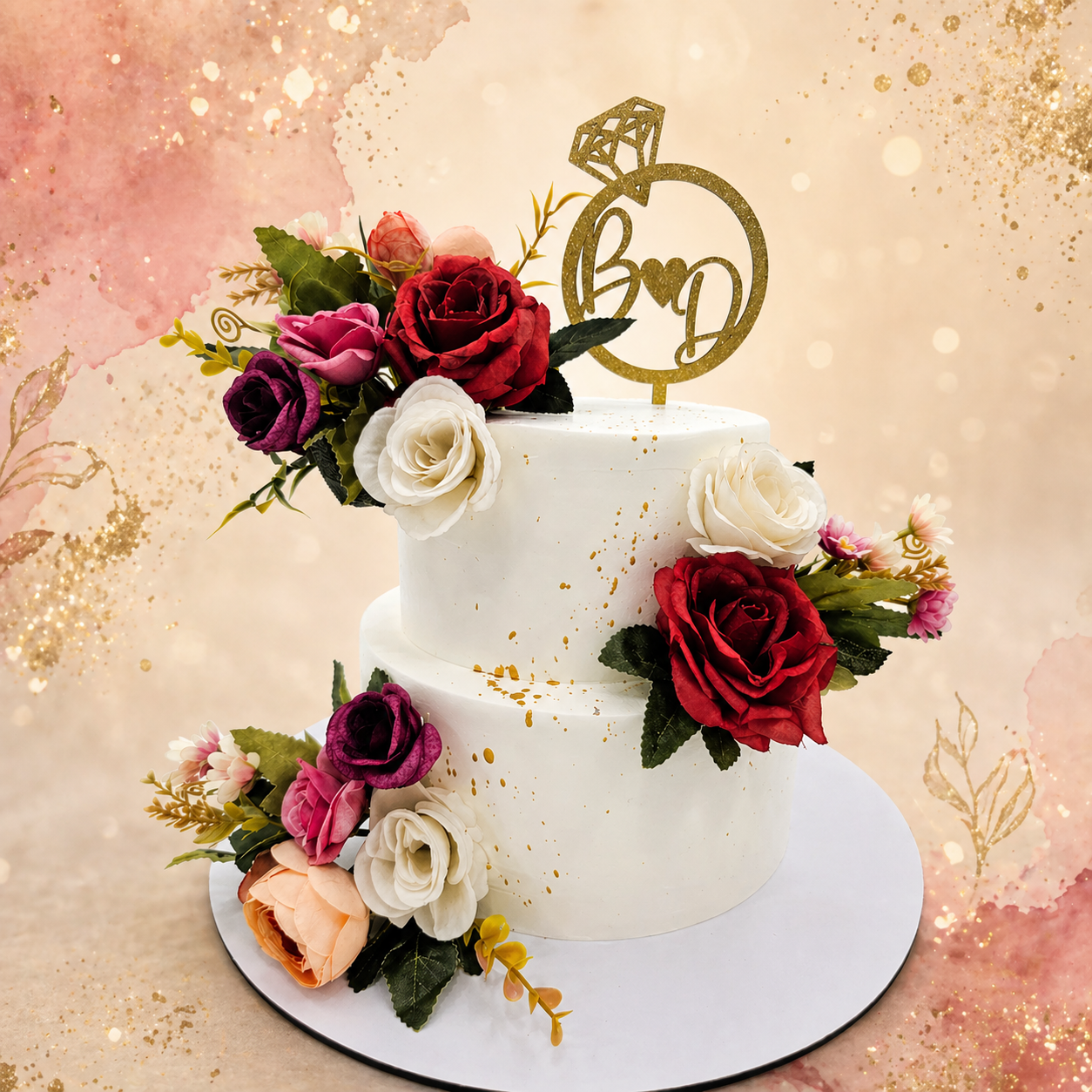 CLASSIC FLORAL WEDDING CAKE
