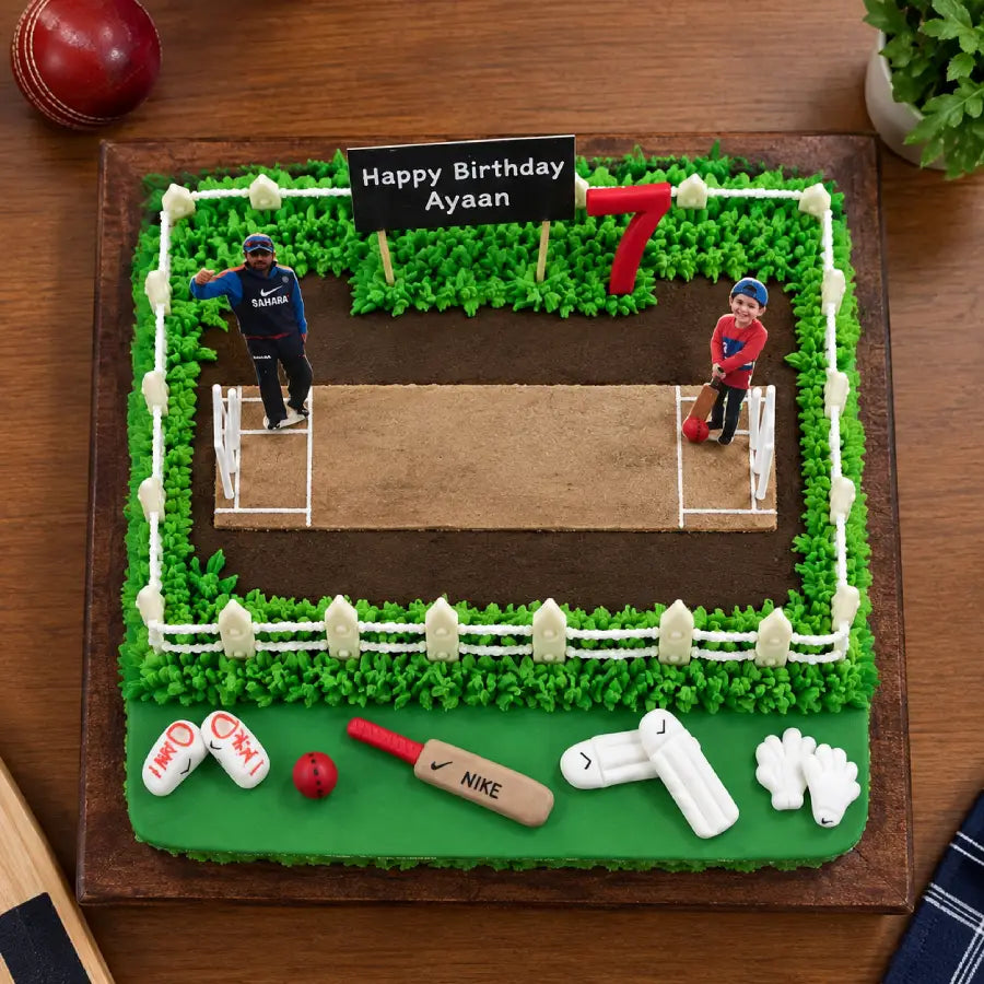 Custom Cricket Field Cake