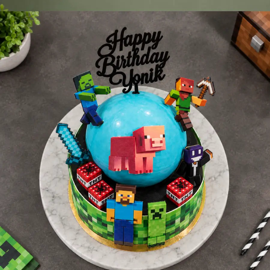 MineCraft Sphere Cake