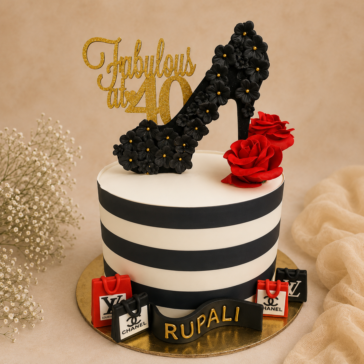 FASHIONISTA CELEBRATION CAKE (FONDANT)