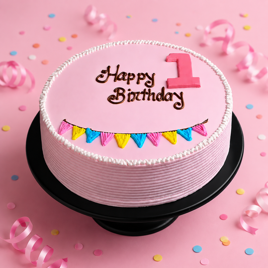 PINK BLISS 1ST BDAY CAKE