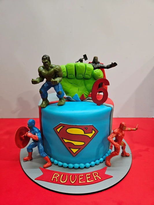 Heroic Marvel Theme Cake