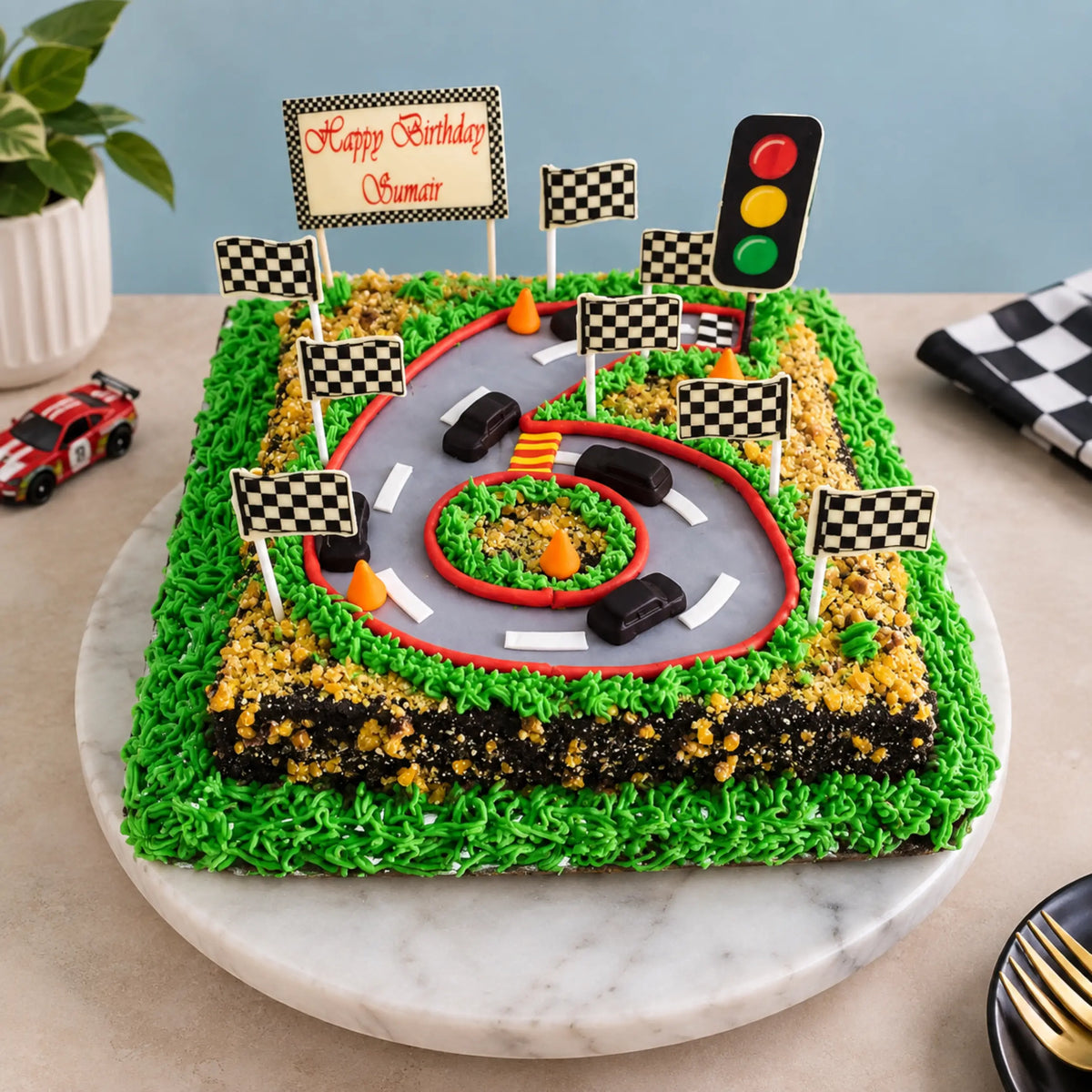 Racing Track Theme Cake