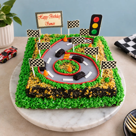 Racing Track Theme Cake