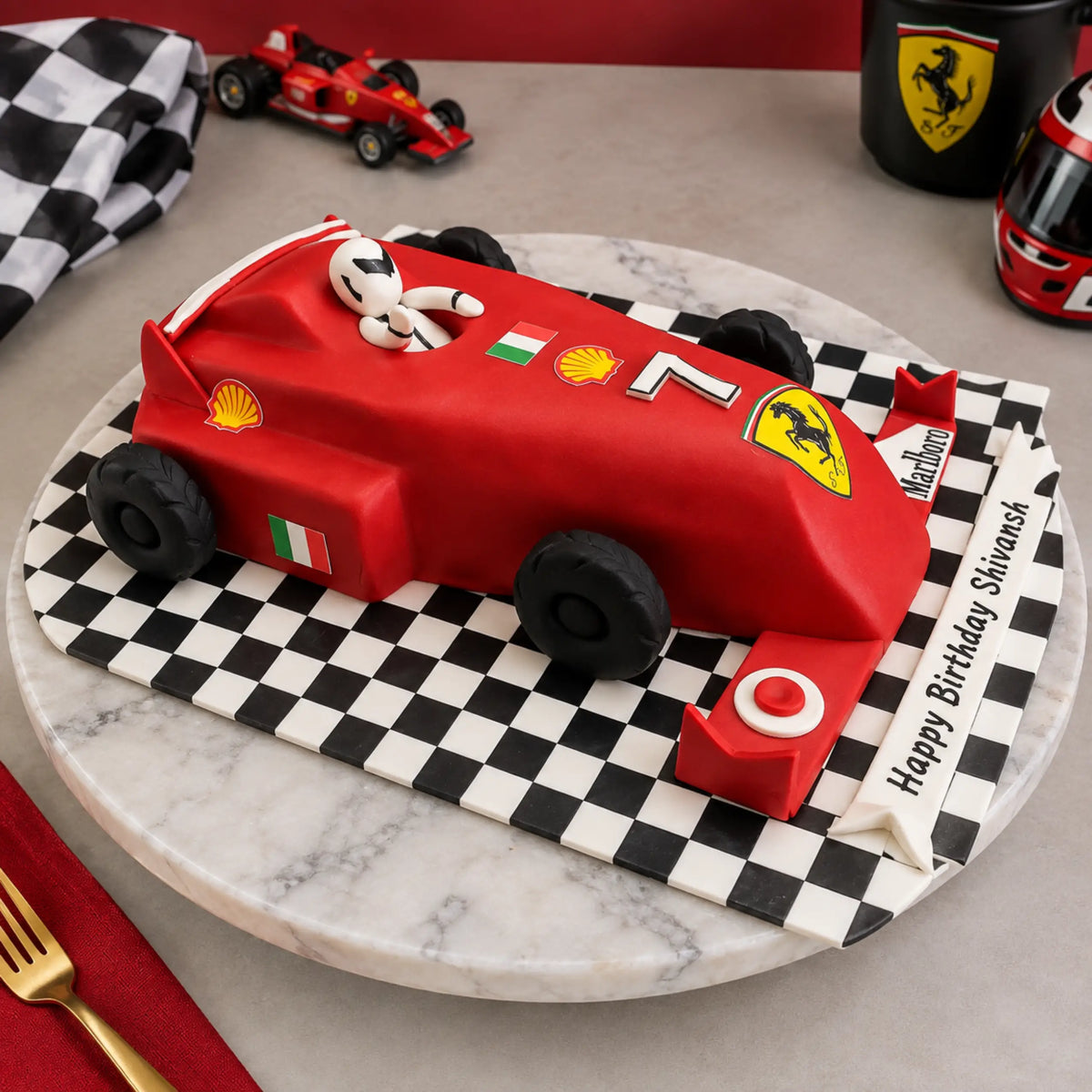 F1 Race Car Theme Cake