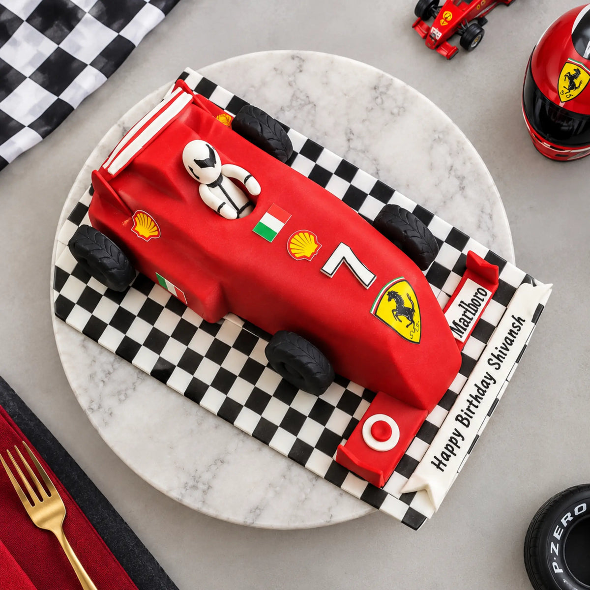 F1 Race Car Theme Cake