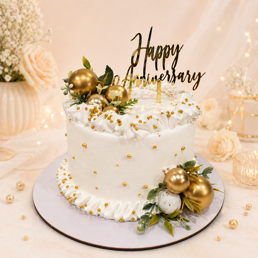 GOLDEN PEARL ANNIVERSARY CAKE