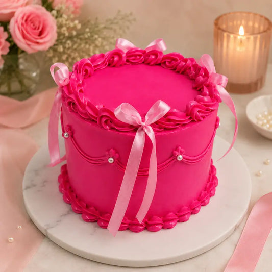 Pink Charm Ribbon Cake