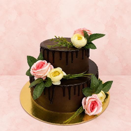 CHOCOLATE FLOWER DRIP CAKE