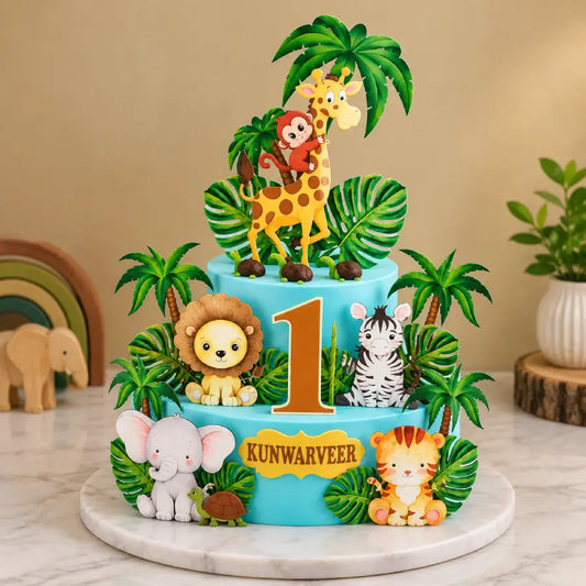 Jungle Safari Birthday Theme Cake