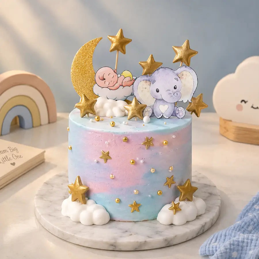 Pastel Ombre Baby Shower Cake