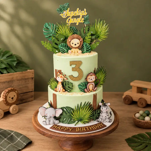 Jungle Mania Birthday Theme Cake