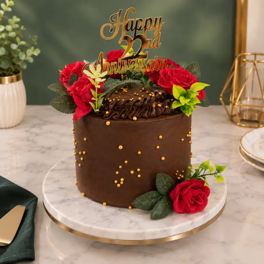 Royal Red Rose Theme Cake