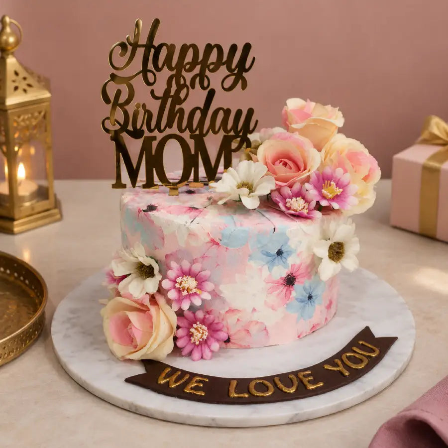 Elegant Flora Birthday Cake
