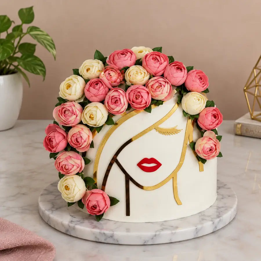 Floral Face Cake