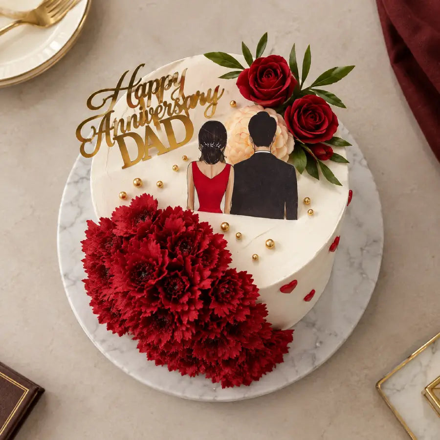 Luxe Crimson Romance Cake