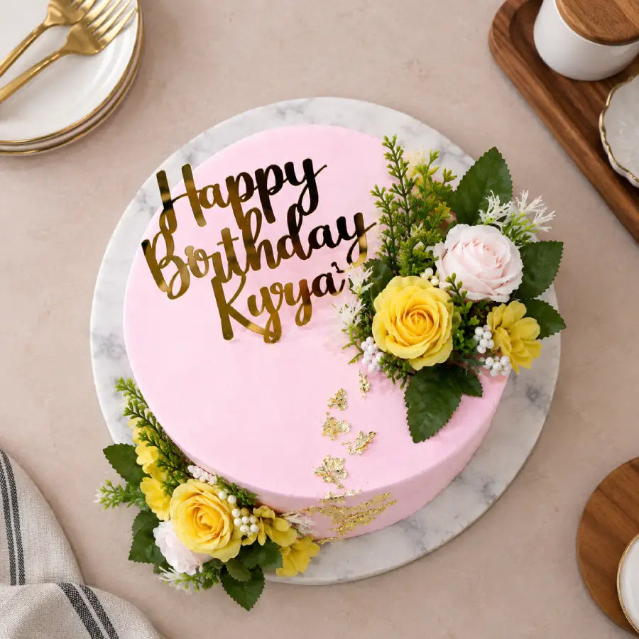 Blush Pink Floral Cake