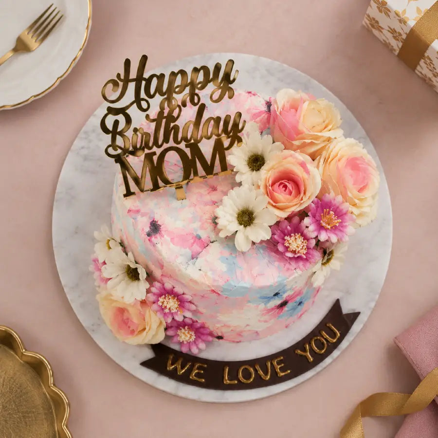 Elegant Flora Birthday Cake