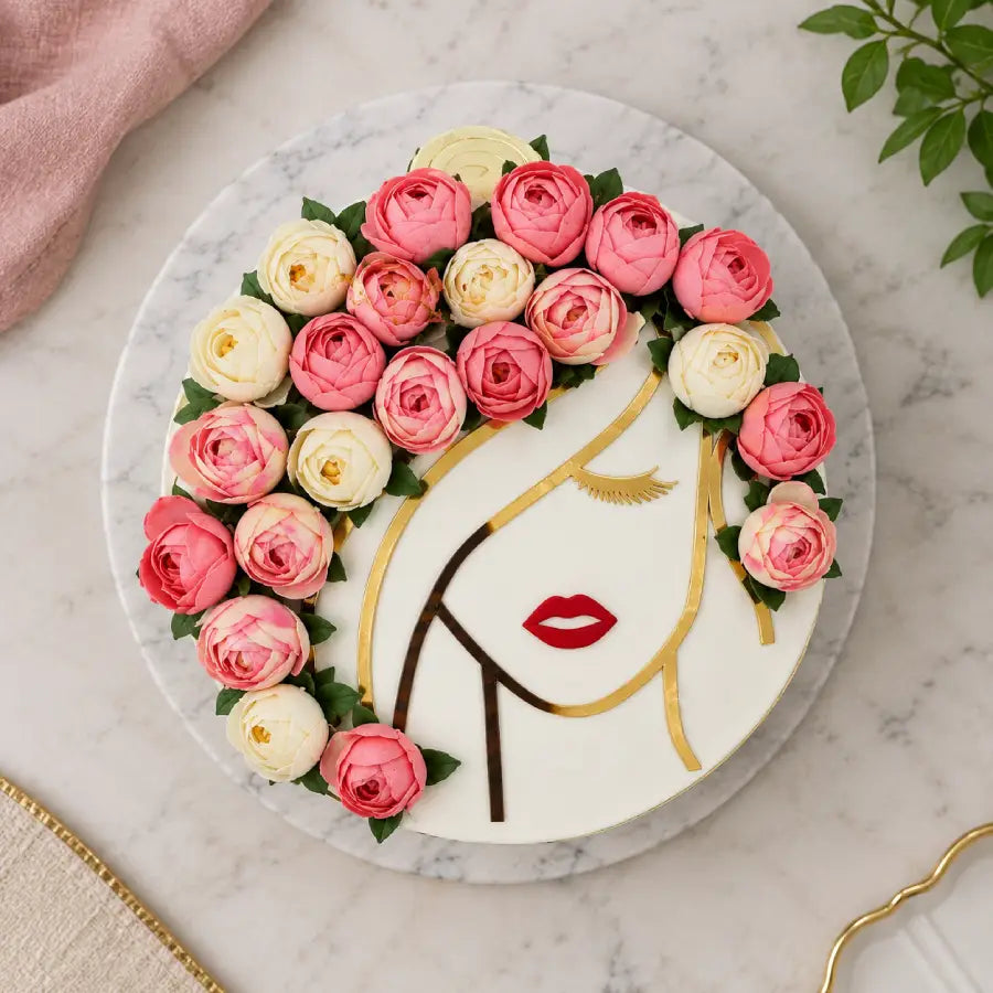 Floral Face Cake