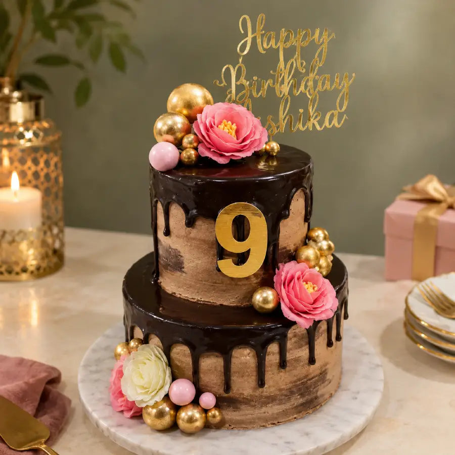 Regal Floral Truffle Cake