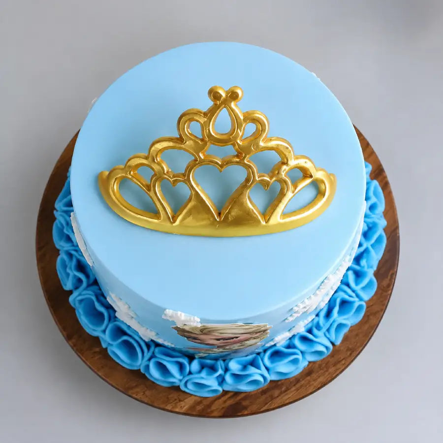 Frozen Princess Crown Theme Cake