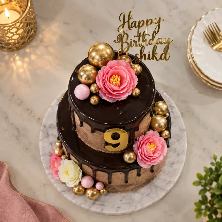 Regal Floral Truffle Cake