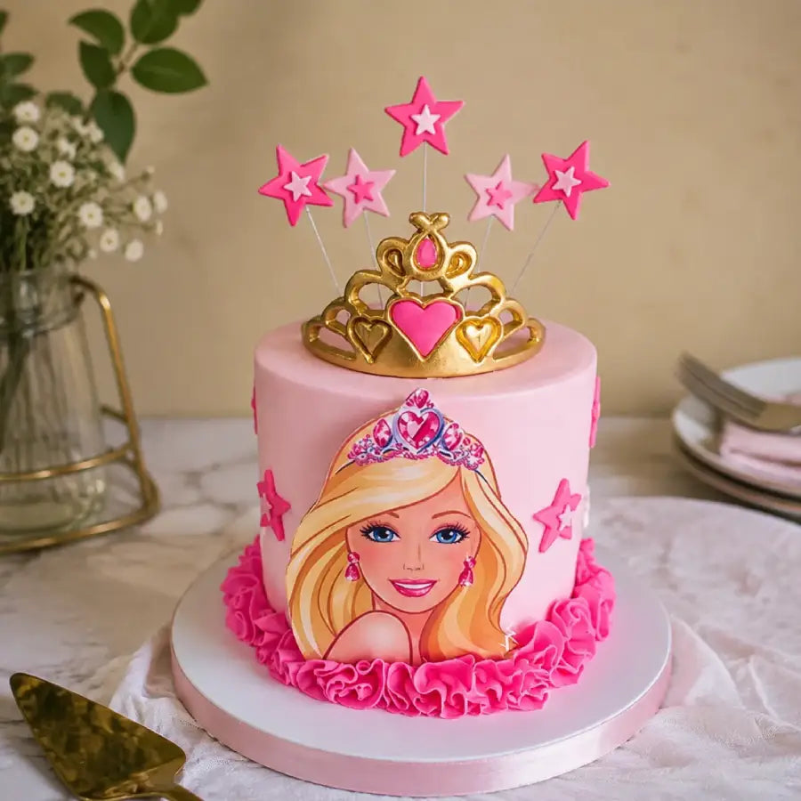 Barbie Crown Theme Cake