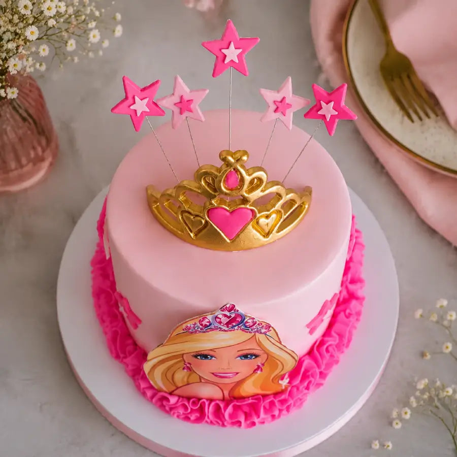 Barbie Crown Theme Cake