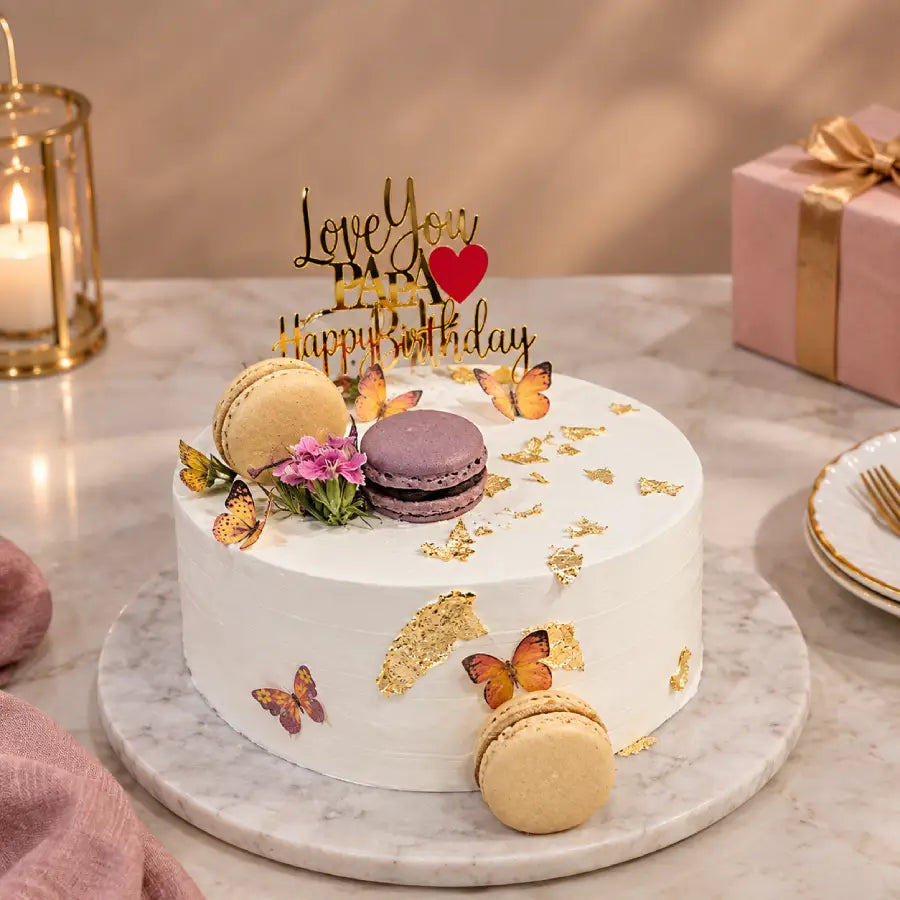 Luxe Butterfly Macaron Cake