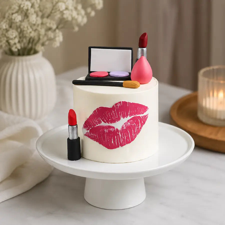 Beauty Makeup Theme Cake
