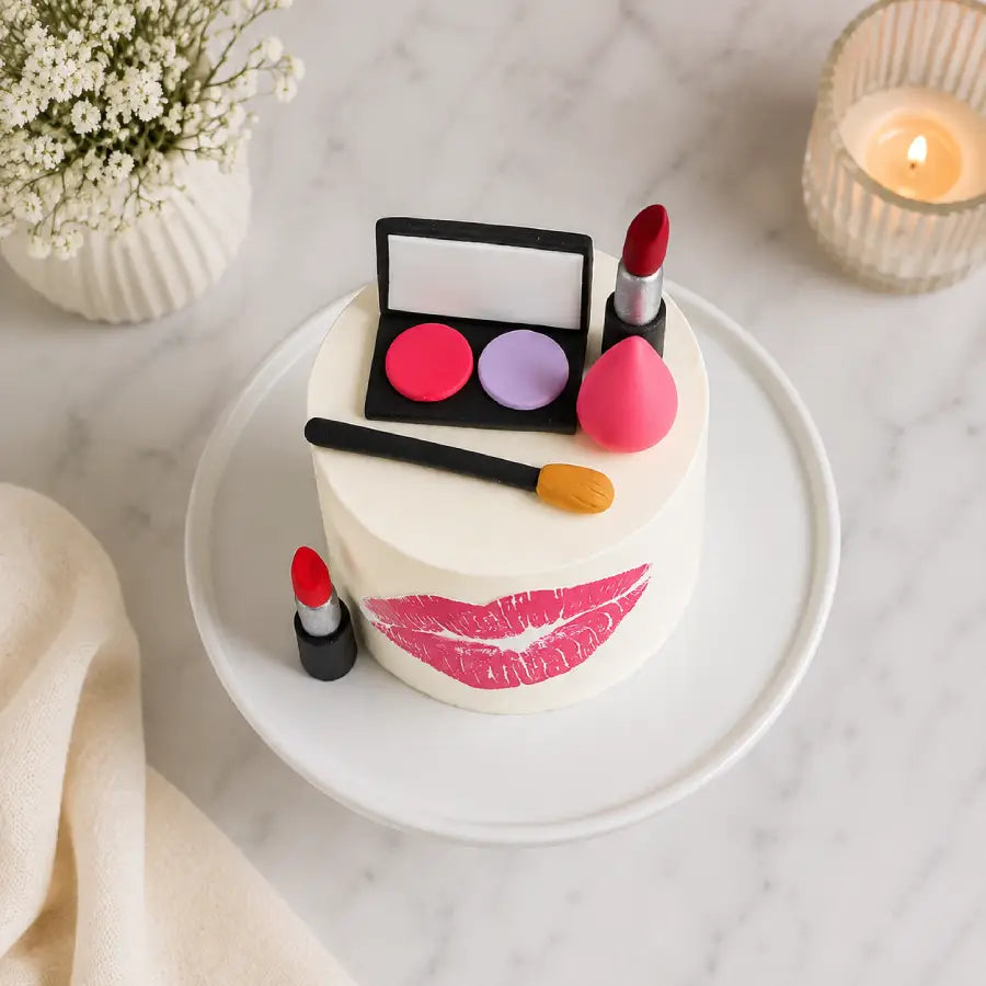 Beauty Makeup Theme Cake