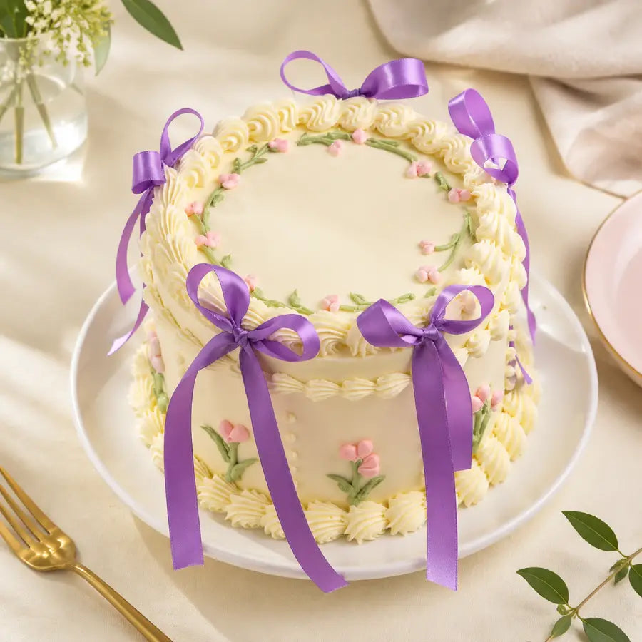 Floral Ribbon Cake