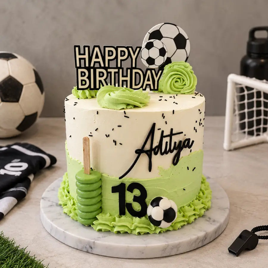 Elegant Soccer Theme Cake