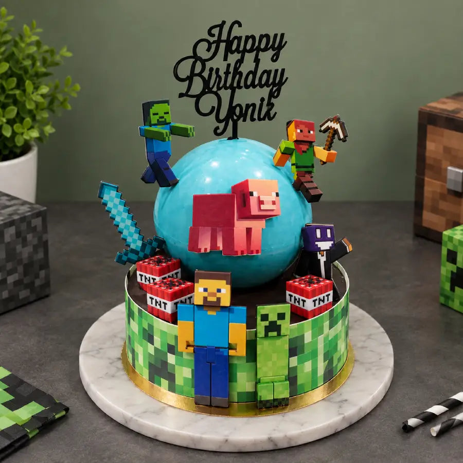 MineCraft Sphere Cake