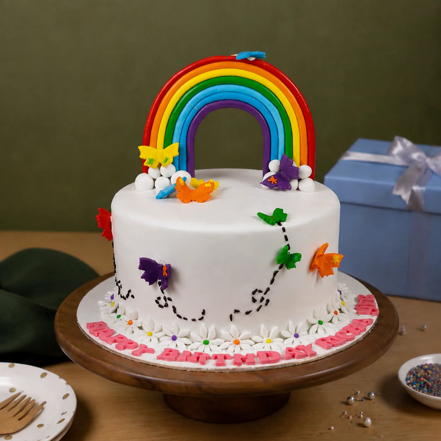 Rainbow Butterfly Cake