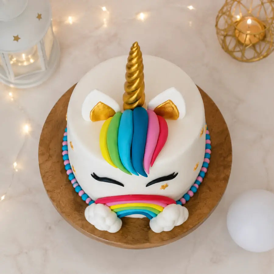 Magical Unicorn Rainbow Theme Cake