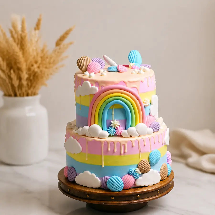 Rainbow Theme Tier Cake
