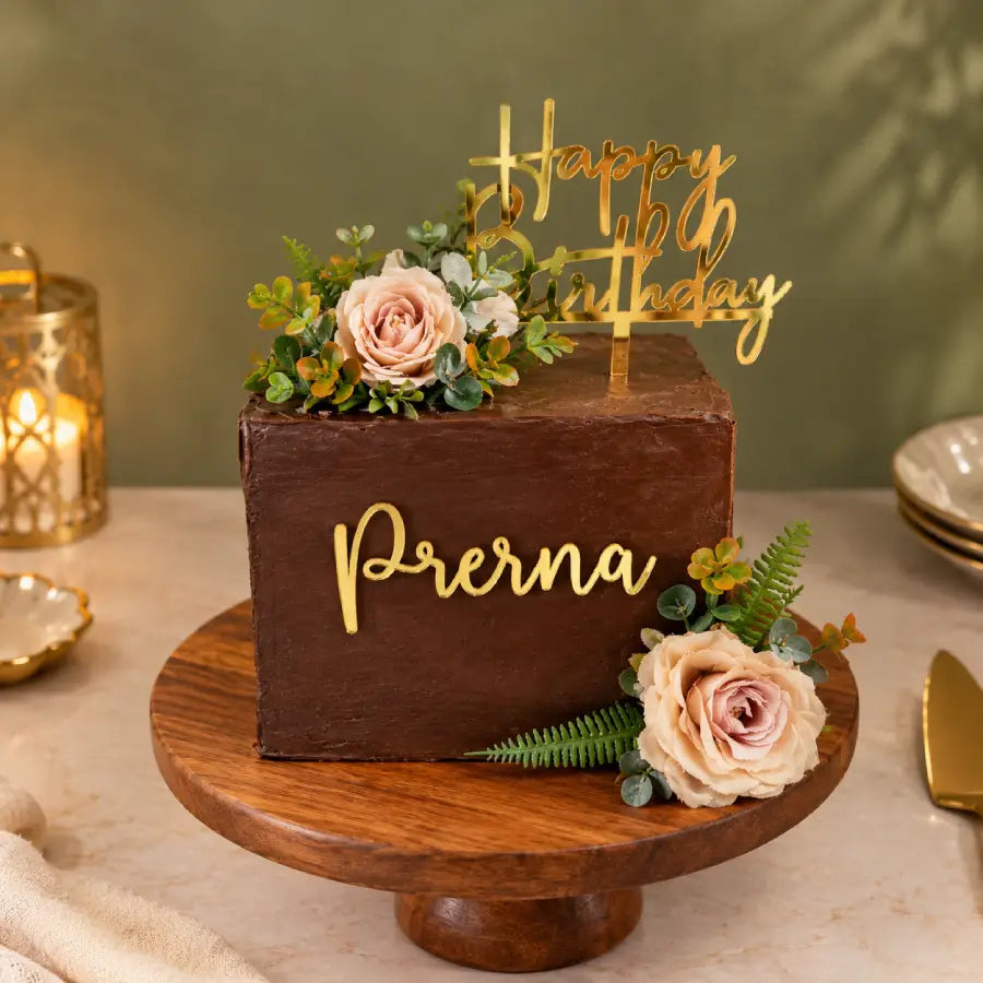 Elegant Floral Birthday Cake