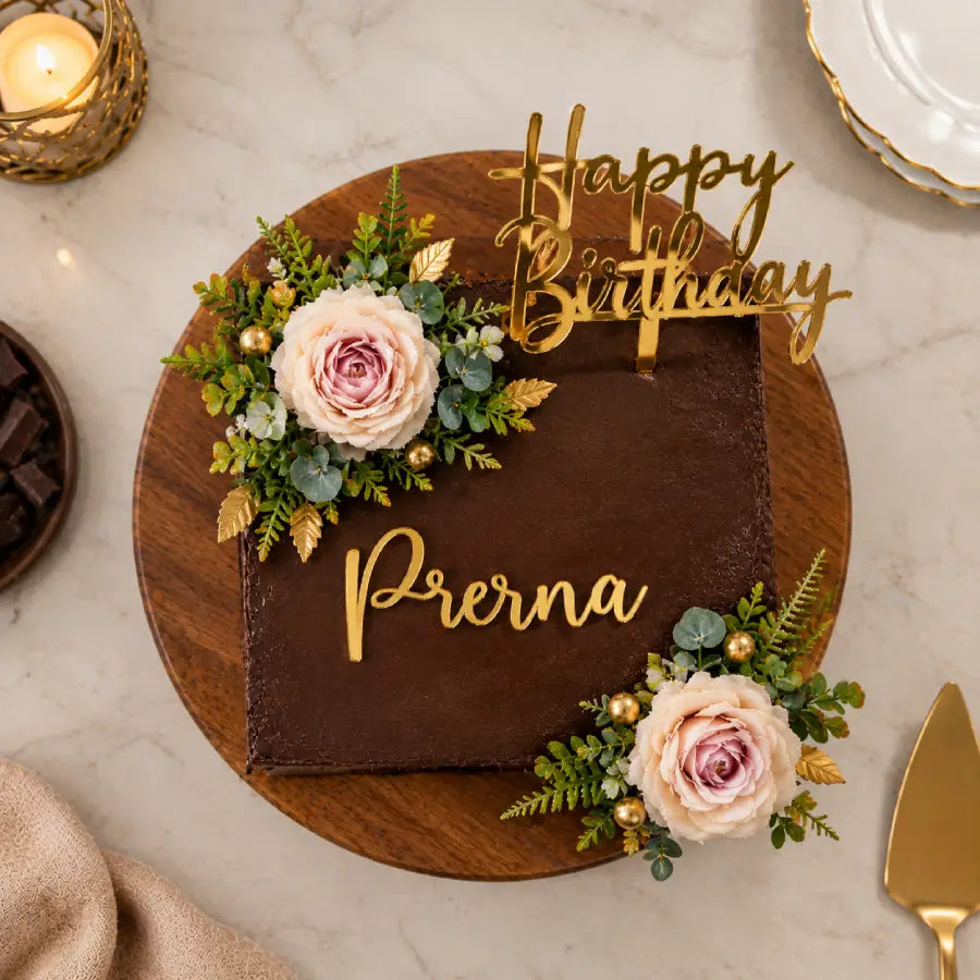 Elegant Floral Birthday Cake