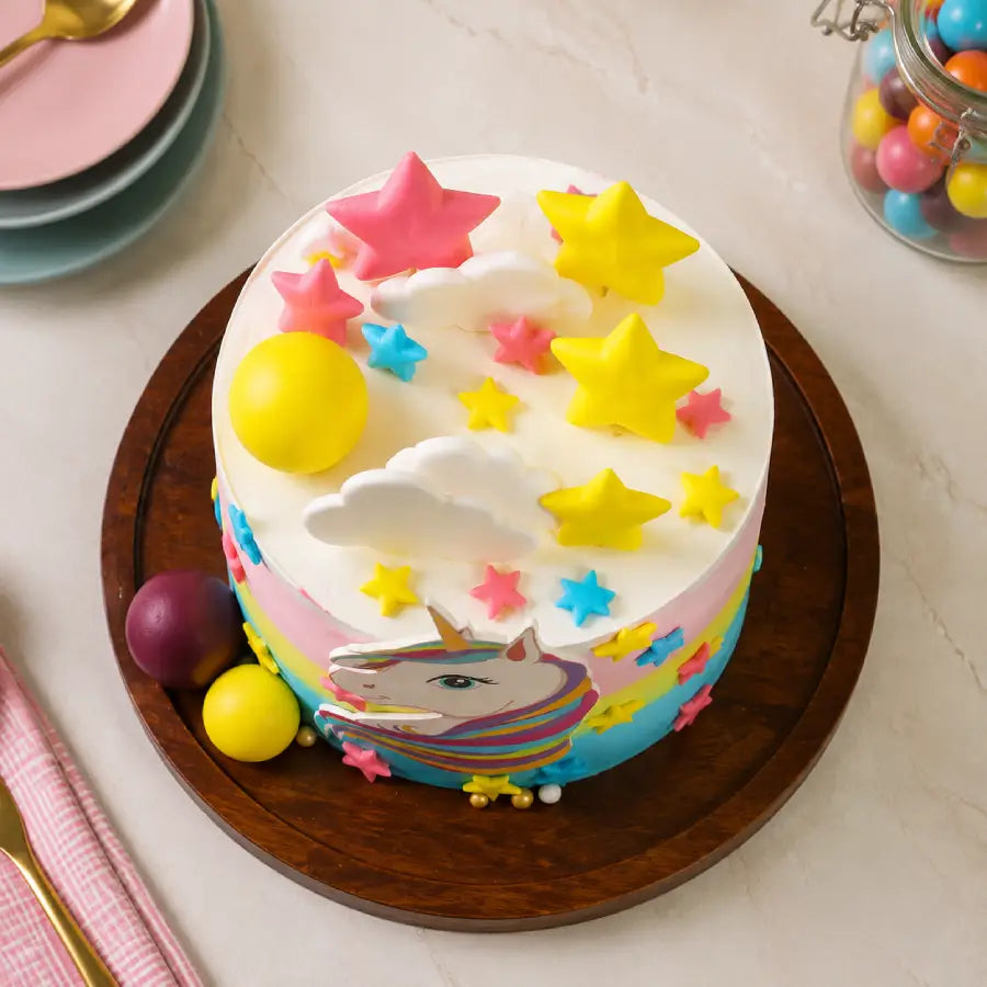 Starry Unicorn Theme Cake