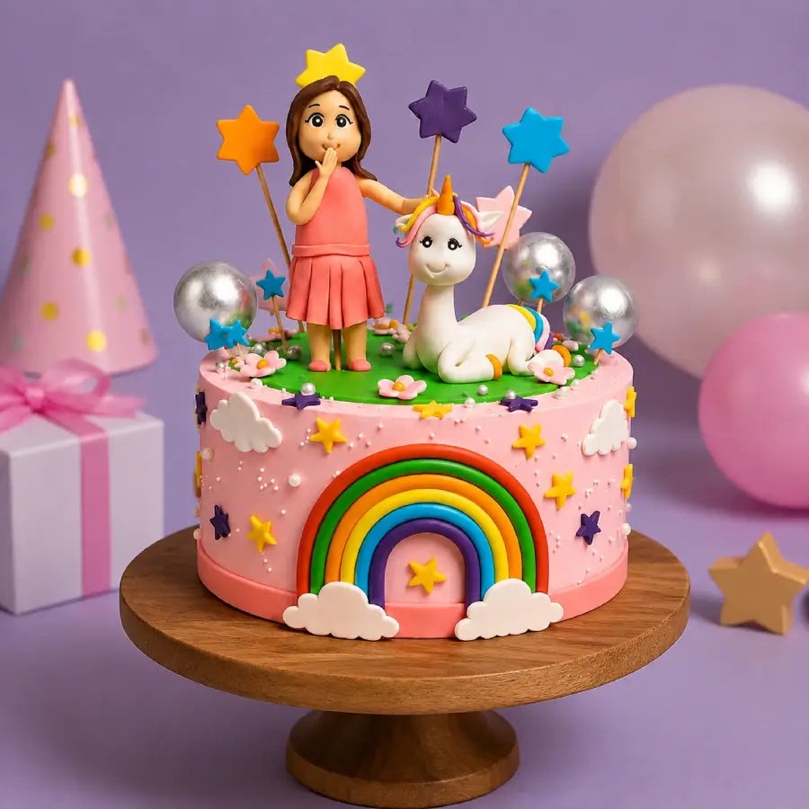 Cute Girl Unicorn Cake