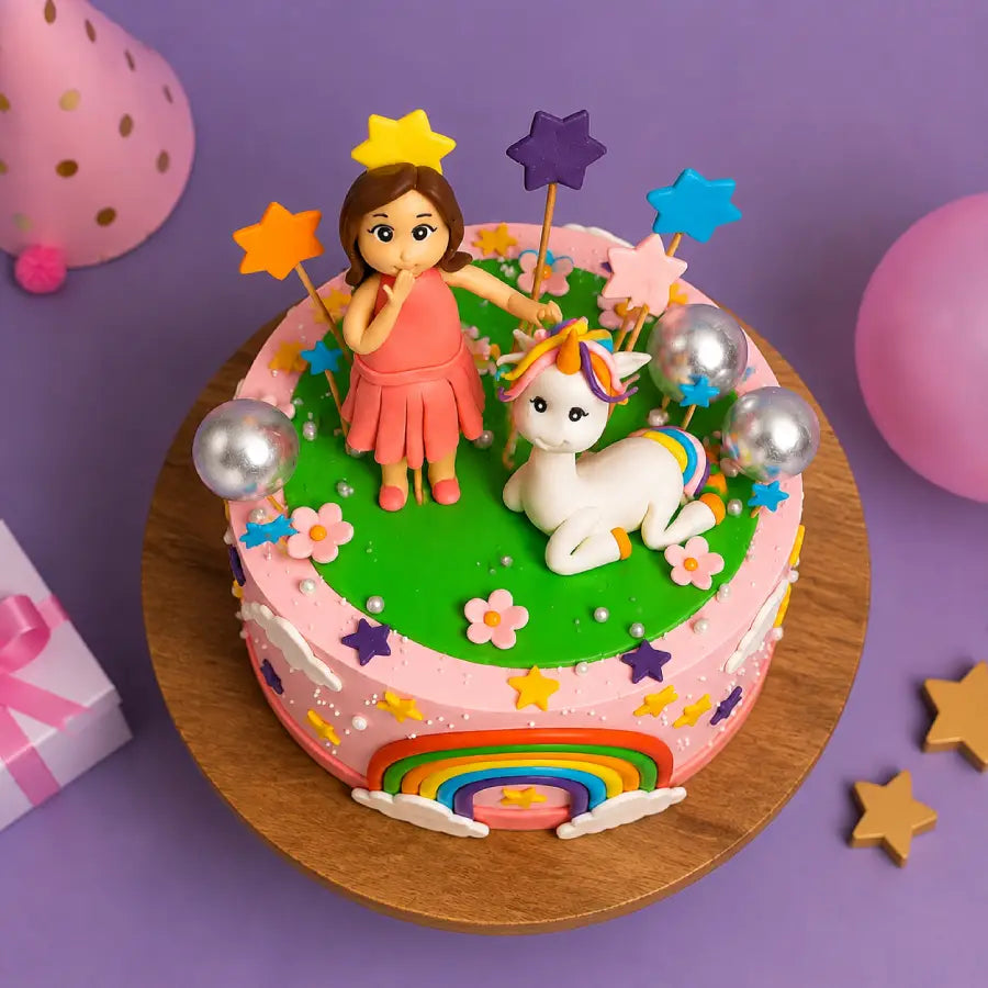 Cute Girl Unicorn Cake