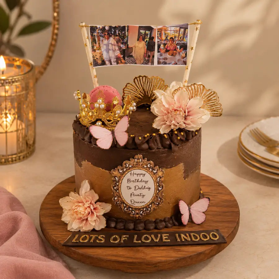 Elegant Floral Crown Cake