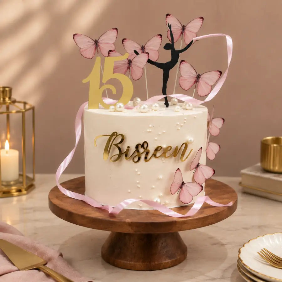 Ballerina Birthday Butterfly Cake