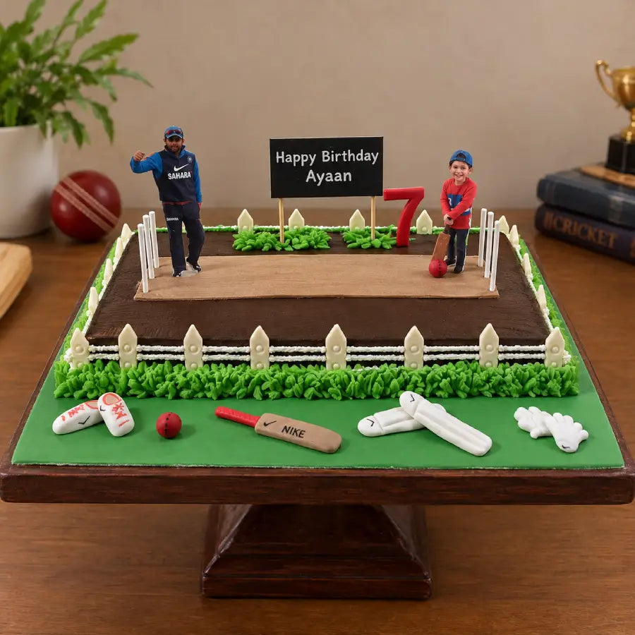 Custom Cricket Field Cake