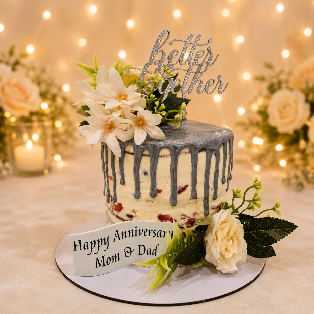 ANNIVERSARY DRIP CAKE