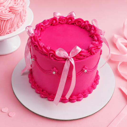 PINK CHARM RIBBION CAKE